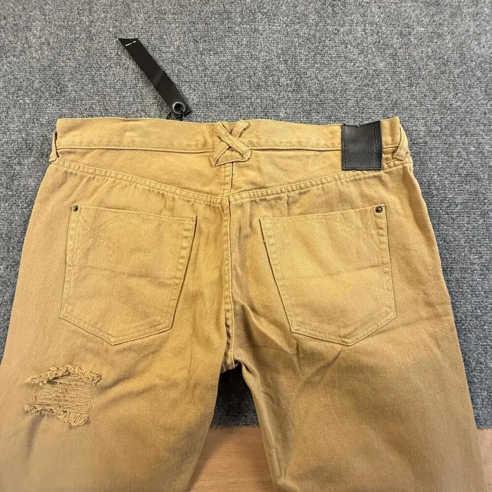 10 Deep Men's Distressed Tan Cotton Pants Size 36 NWT #1816‎